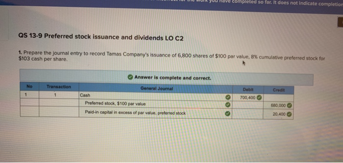  UI UE WULL YOU HAVE Completed so far. It does not