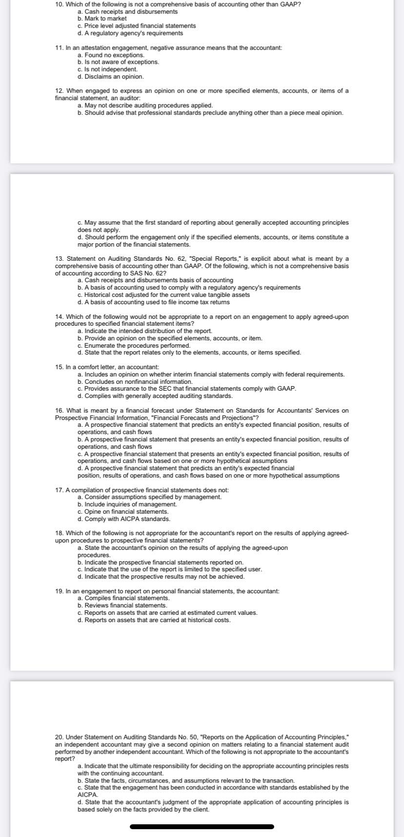  Chapter 18 Other Assurance and Attestation Services Answer each question 1.