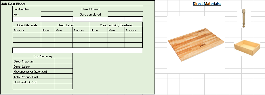 the first month of operations. The company designs and manufactures specialty tables.