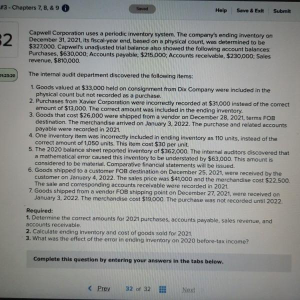  #3 - Chapters 7, 8, & 9 Seved Help Save &