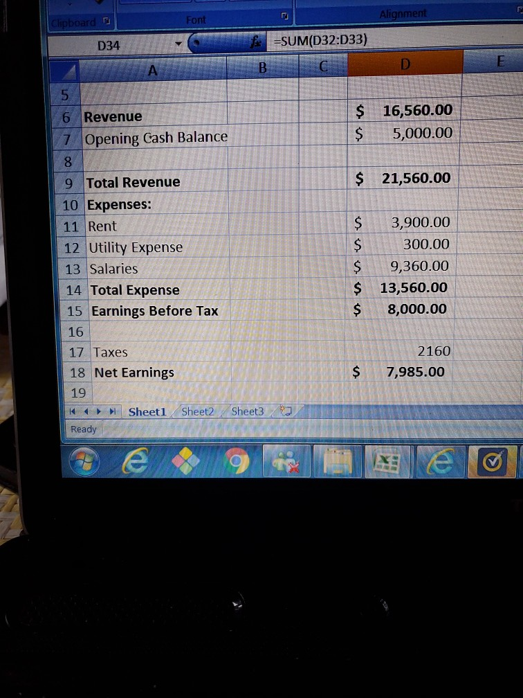 how do I prepare an income statement and cash flow using this