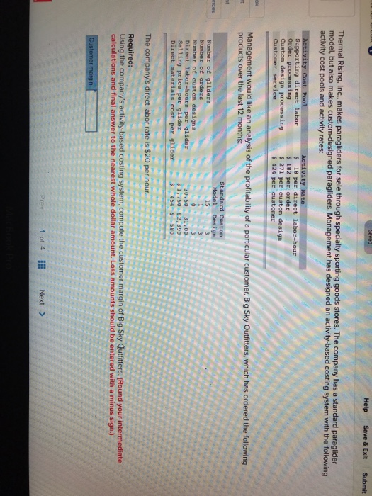  model, but also makes c activity cost pools and activity rates: