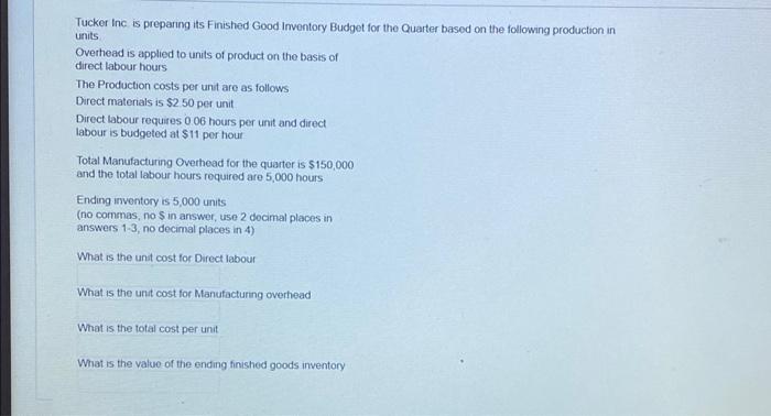 please solve fast i need a snswer quickly Tucker Inc is preparing