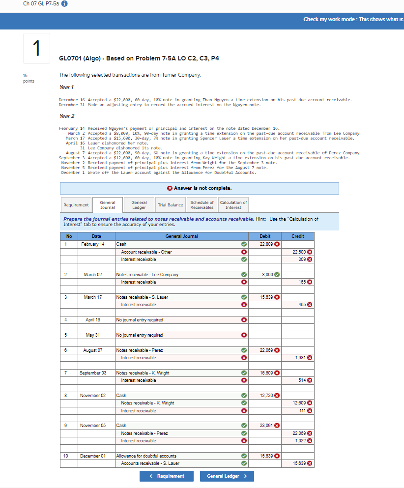  PLEASE CORRECT THE ANSWERS! ALL WERE WRONG! GL0701(Algo)- Based on Problem