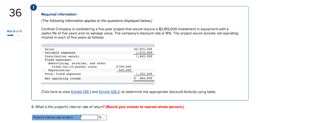 investment in equipment with a useful life of five years and no