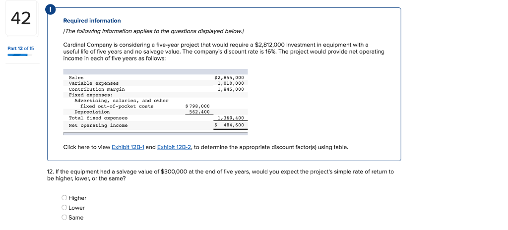 Exhibit 12B-1 and Exhibit 12B-2, to determine the appropriate discount factor(s) using