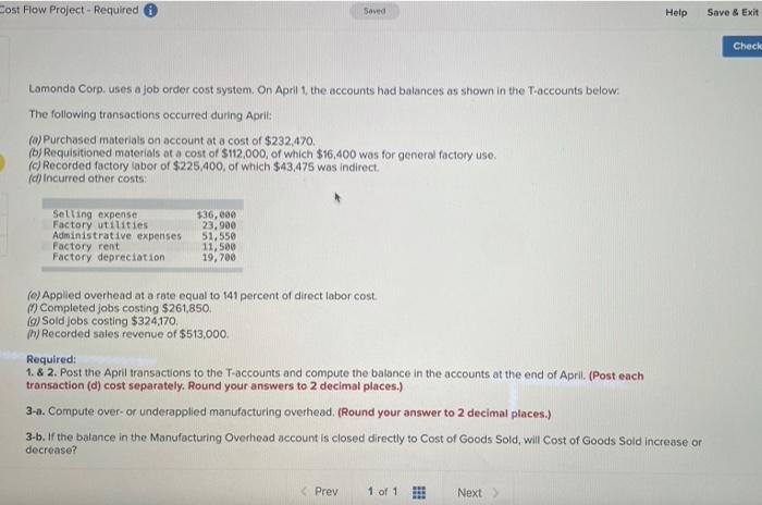  Sost Flow Project - Required Seved Help Save & Exit Check