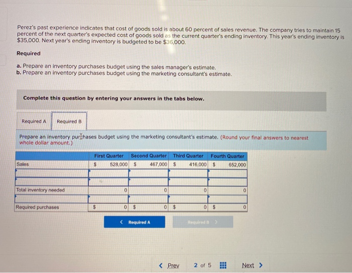 with their budget for the next year. The following are two different