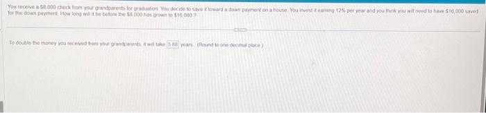  for the down payment liow long will it be beloce the