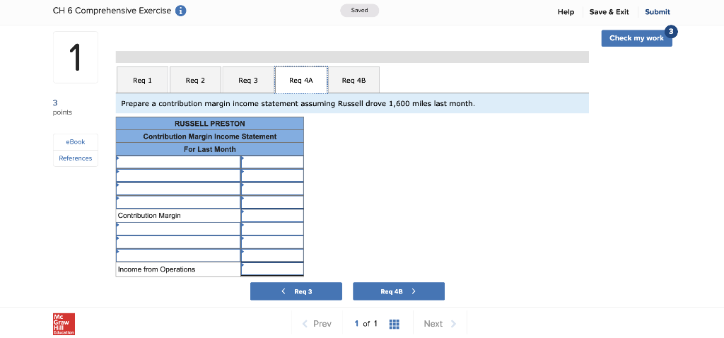 auto parts stores. He charges clients $0.85 per mile driven. Russell has