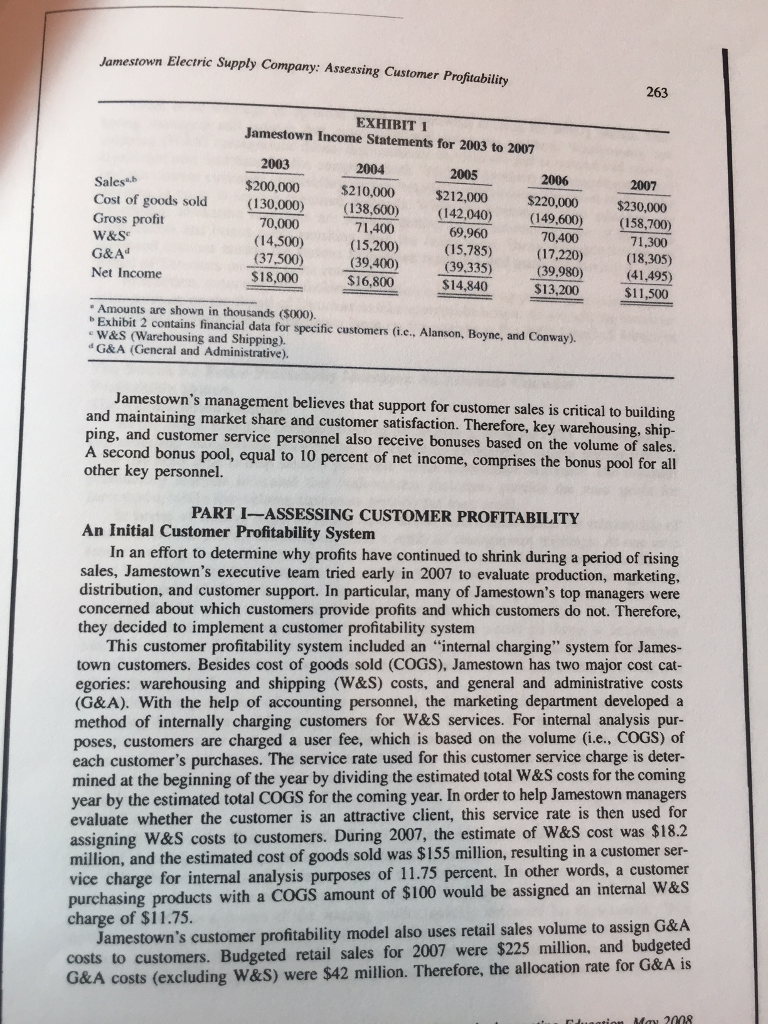 credible to some managers at Jamestown. Use the information provided in Exhibits