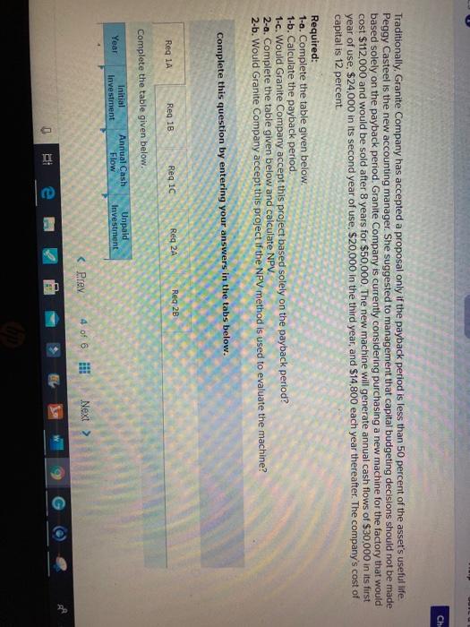  Chi Traditionally, Granite Company has accepted a proposal only if the