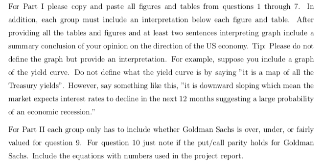 For Part I please copy and paste all figures and tables