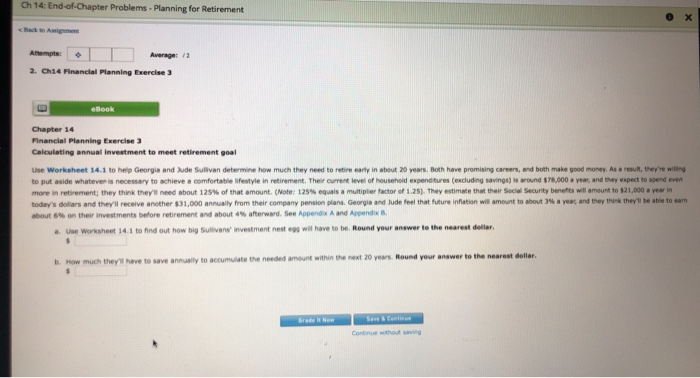  this is 14.1 Ch 14: End-of-Chapter Problems - Planning for Retirement