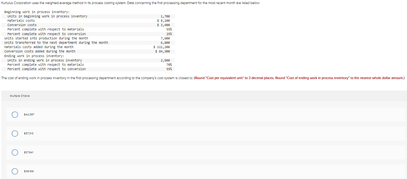 Kurtulus Corporatlon L.G.eE welghd-average method In Its zrocesg costlr,g system. Data concernlng