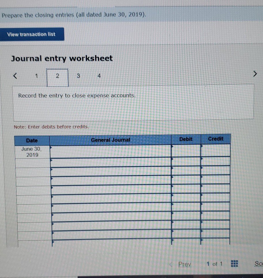 statement for the year ended June 30, 2019. 3b. Prepare the statement