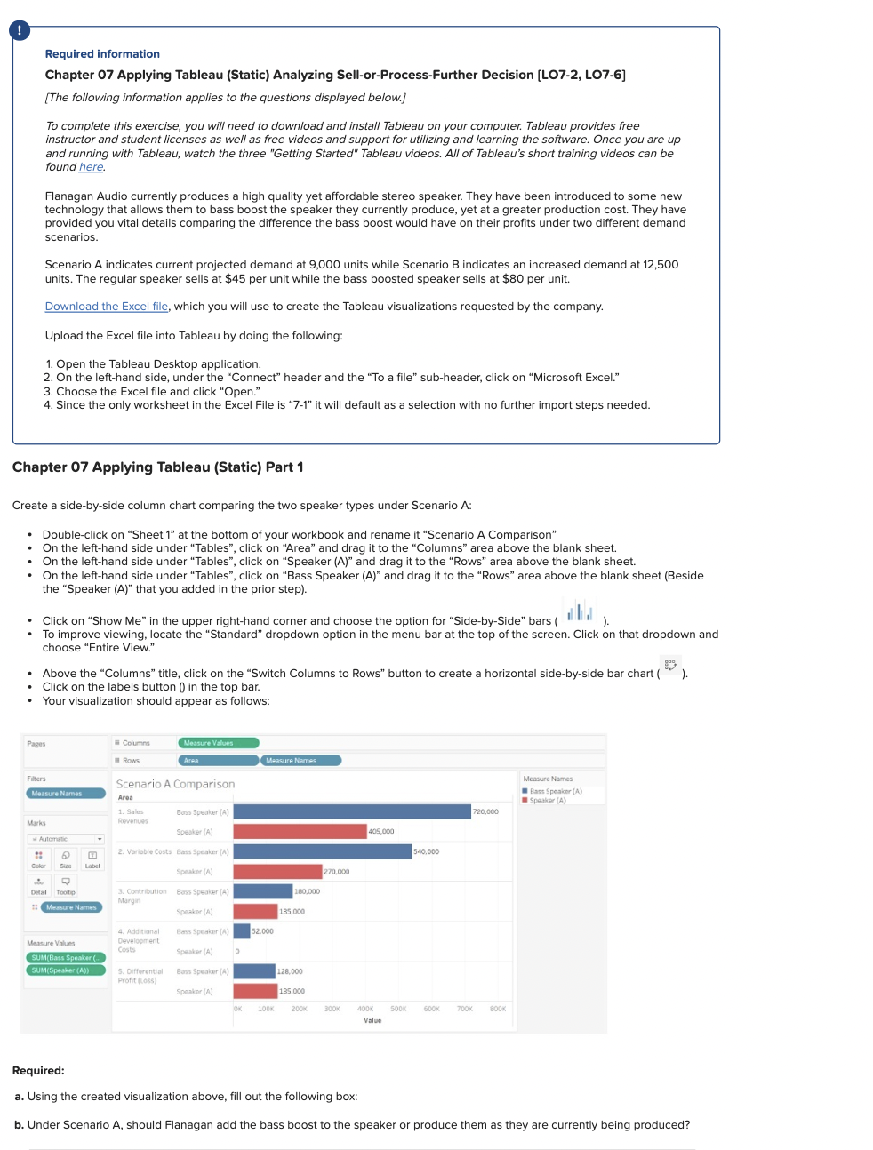  Required information Chapter 07 Applying Tableau (Static) Analyzing Sell-or-Process-Further Decision [L07-2,