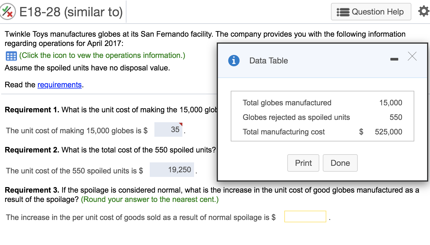 Need the last one %) E18-28 (similar to) Question Help Twinkle Toys