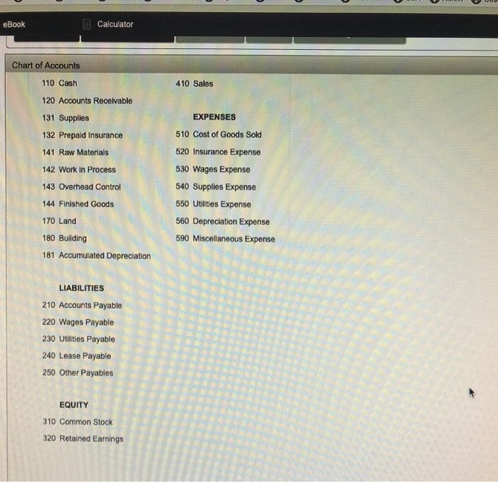 entry and you must use the correct chart of accounts wording. On