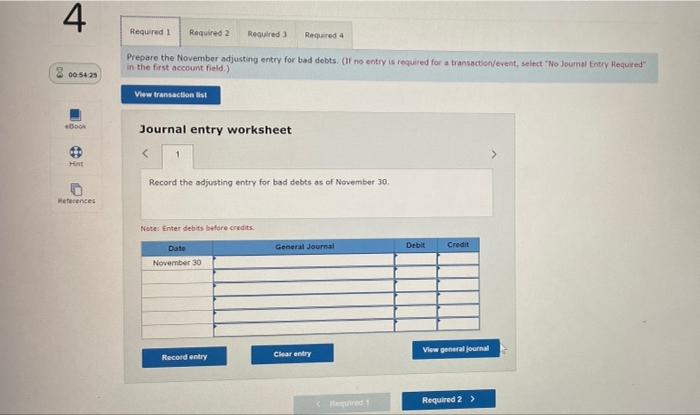 percentage of credit sales method to estimate bad debts. During November ITI