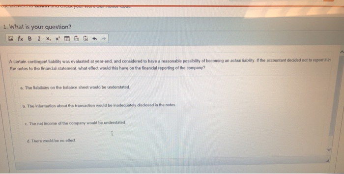  1. What is your question? fx B I x, x A
