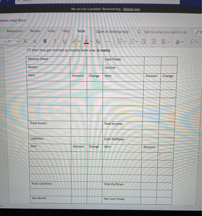 only).docx References Review View Help Table Open in Desktop App Tell me