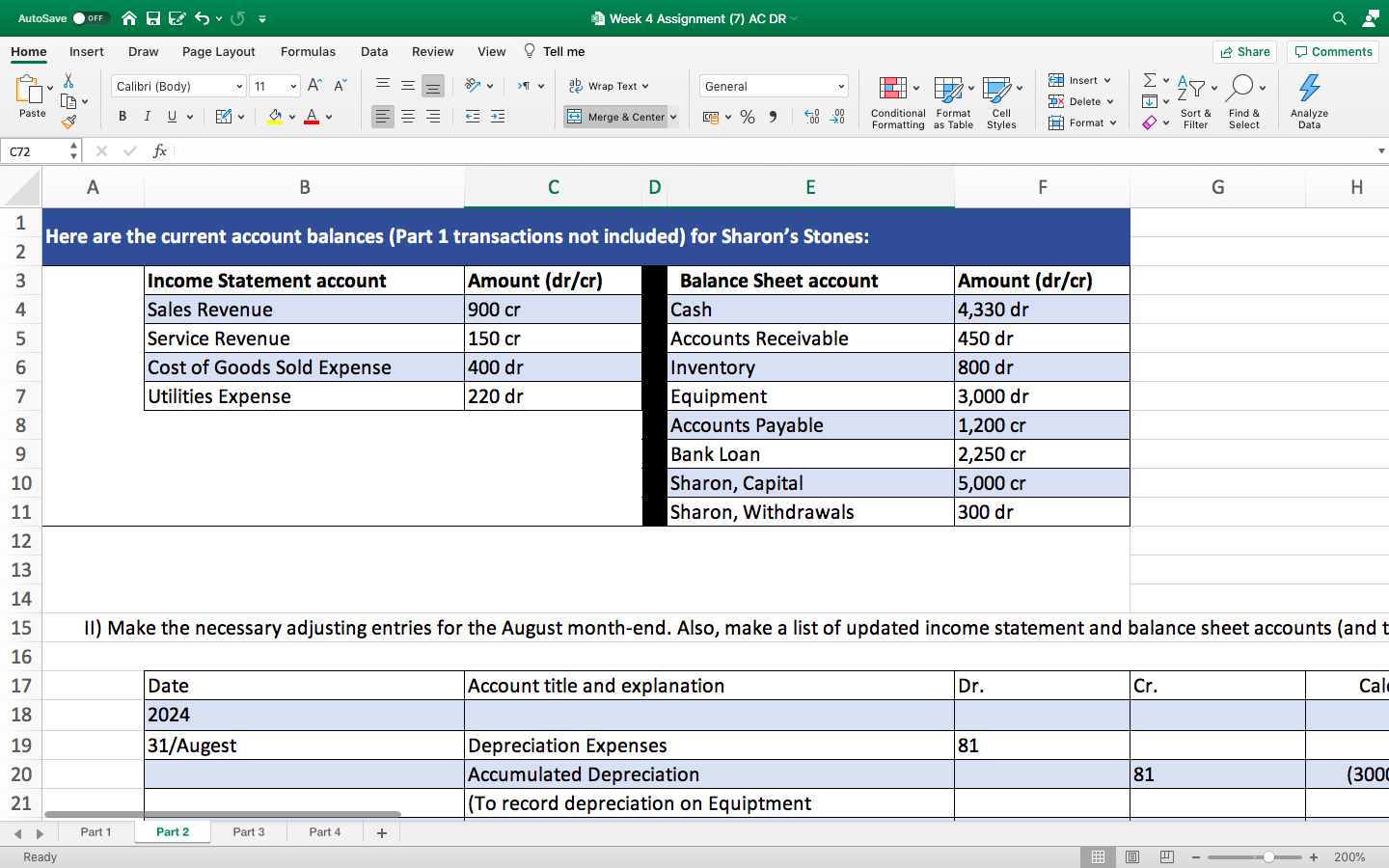 AutoSave OFF BES 5 = Week 4 Assignment (7) AC DR