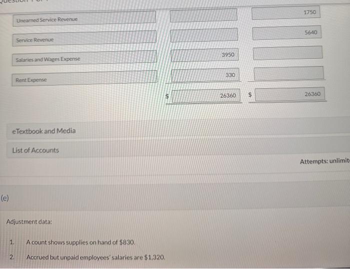 \\ \hline & 8/31 Bal. & 15,780 \end{tabular} Service Revenue Salaries and