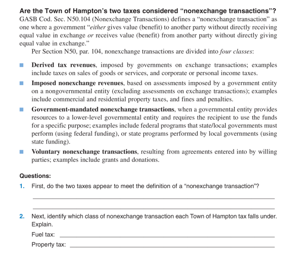 Tax Revenues, Using Fund Accounting The following example illustrates the recognition of