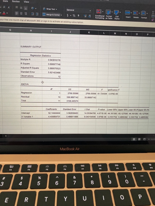 5 4. Learn how to use the regression program in the Excel