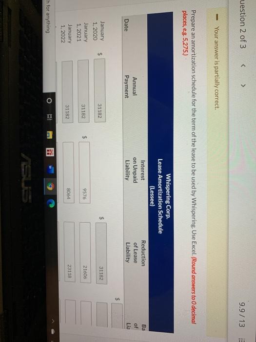 lease agreement. Inception date Lease term Fair value of equipment Jan. 1.