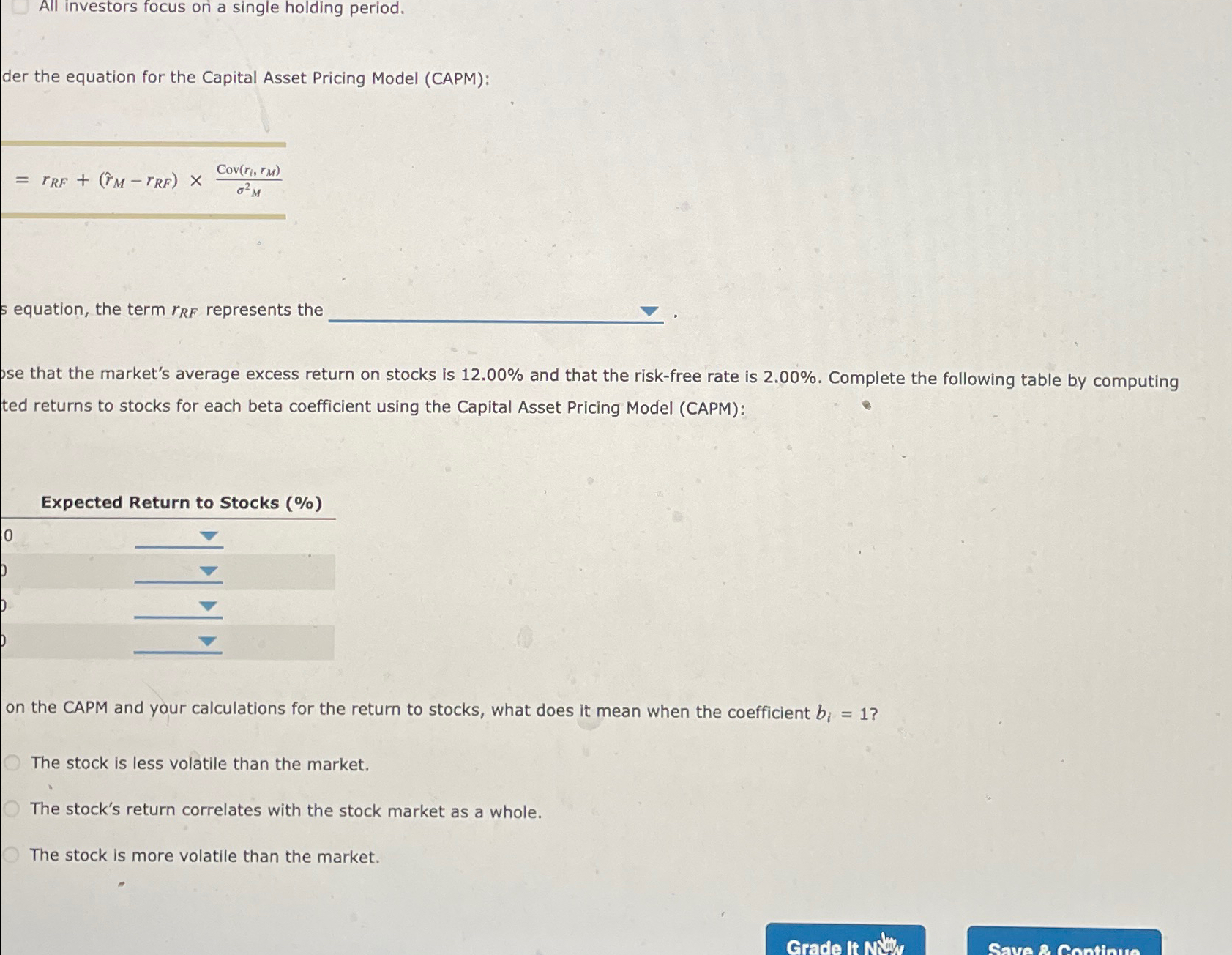  Ch 03: Assignment - Risk and Return: Part II 3. The