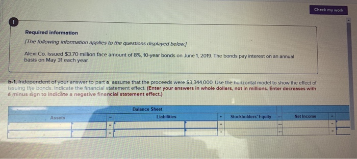  please complete the question in full Check my work Required information