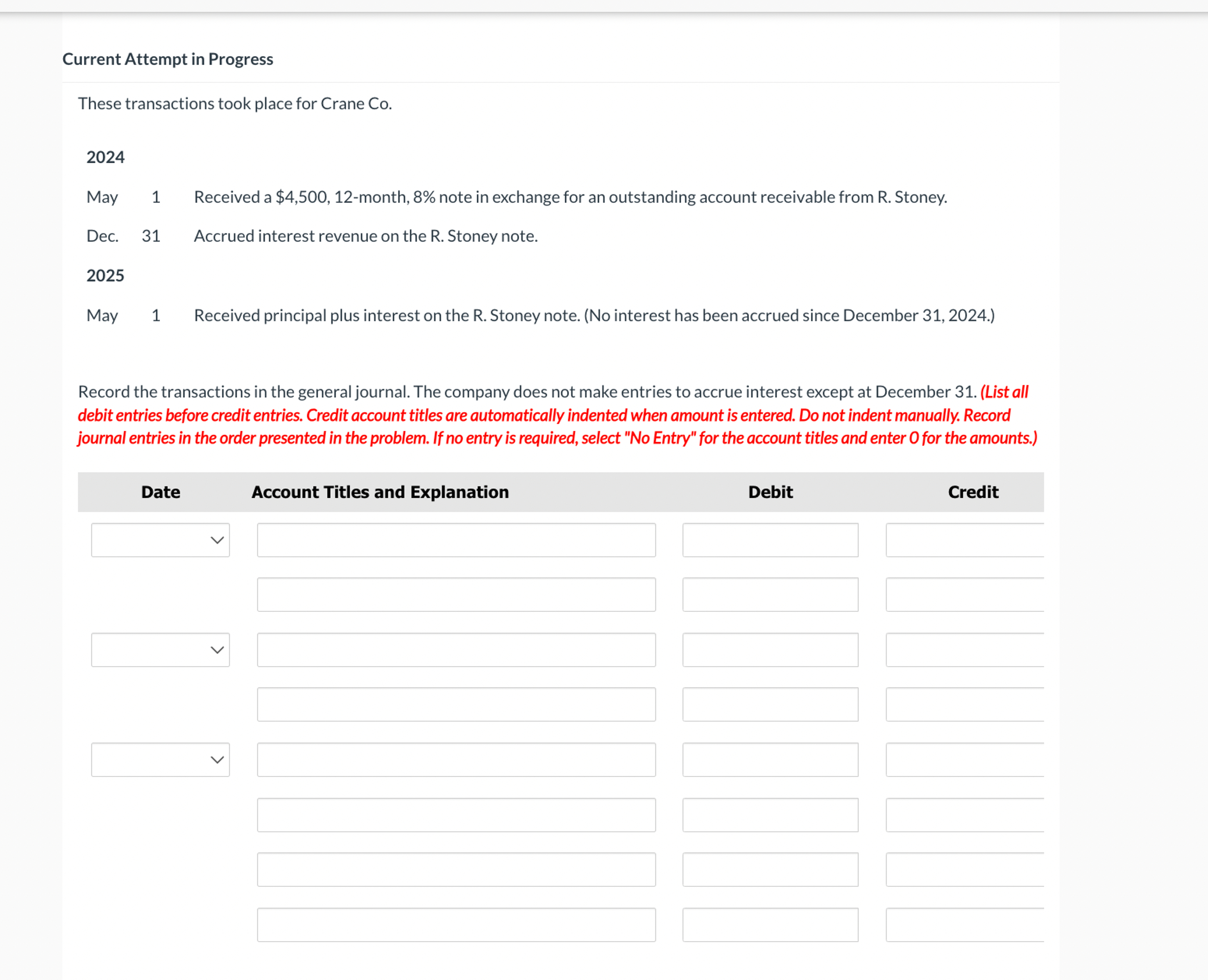 Current Attempt in Progress These transactions took place for Crane Co.