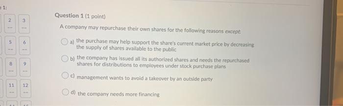  1: 2 3 1 5 6 Question 1 (1 point) A