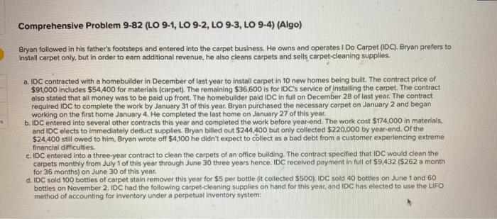  Comprehensive Problem 9-82 (LO 9-1, LO 9-2, LO 9-3, LO 9-4)