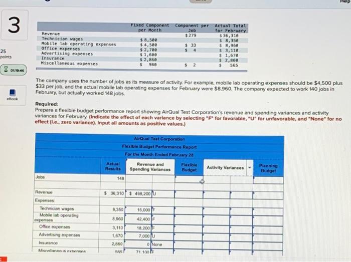 Help 3 Fixed Component Component per per month Job $ 279