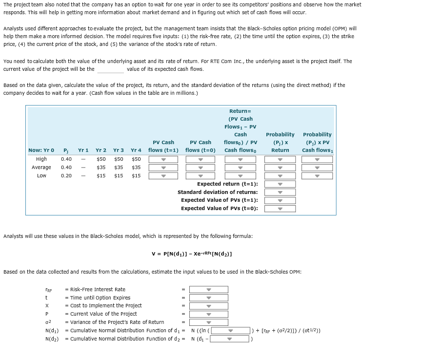 3/15 3. Estimating the inputs using the Black-Scholes option pricing model in