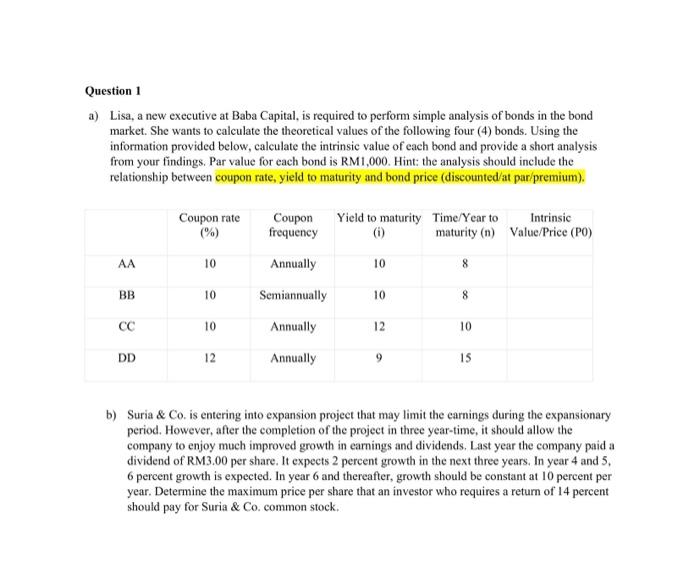 5 marks Really appreciated. tq so much Question 1 a) Liss, a
