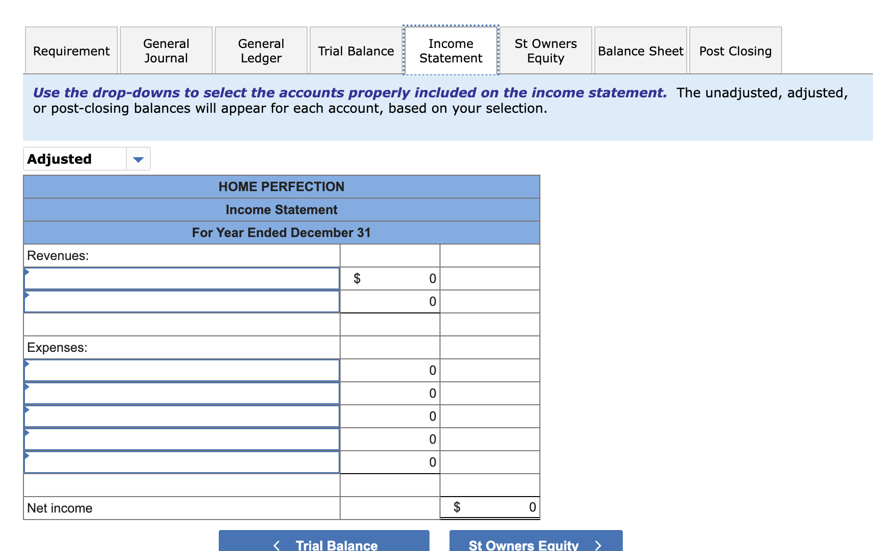 trial balance. Based on your decisions, the post-closing trial balance will be