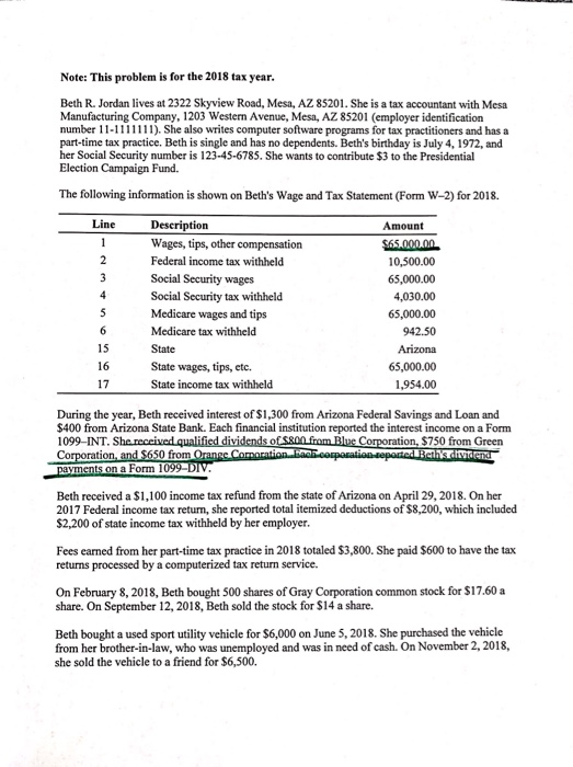 Fill out the following Form 8949 Note: This problem is for the