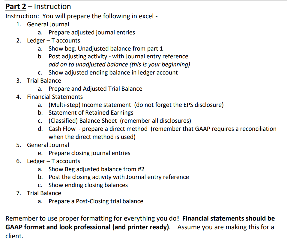 Part 2 question 1 was done. Can someone please do 2-7 information