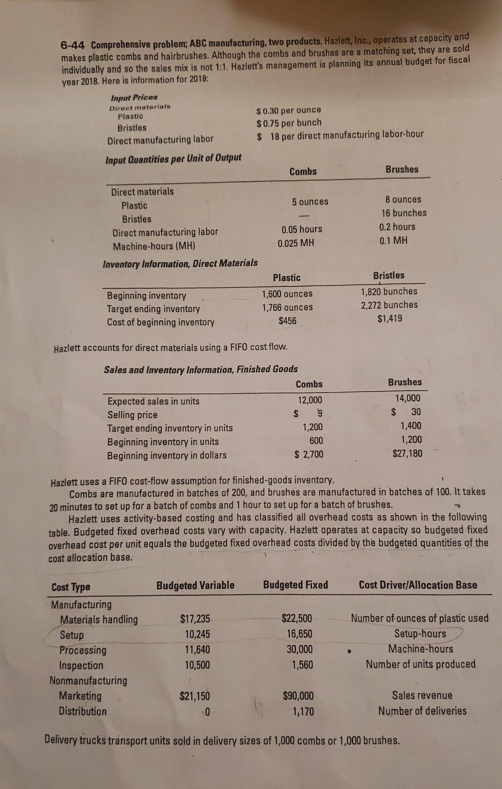  if possible how do i get 6-11 6-44 Comprehensive problem; ABC
