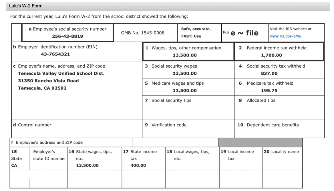 Comprehensive Problem 2 - Part 1: Taxpayer information Schedule 1 2018 Gregory