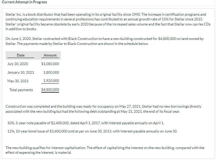  Current Attempt in Progress Stellar Inc. is a book distributor that