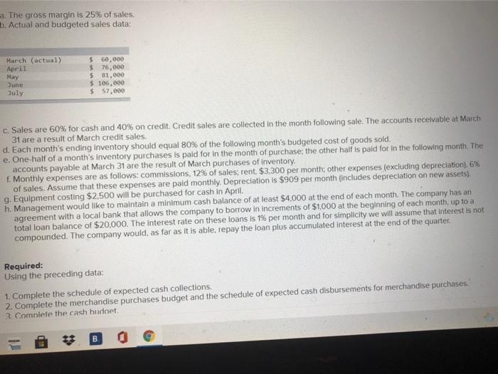 operations of Shilow Company, a wholesale distributor of consumer goods Current assets