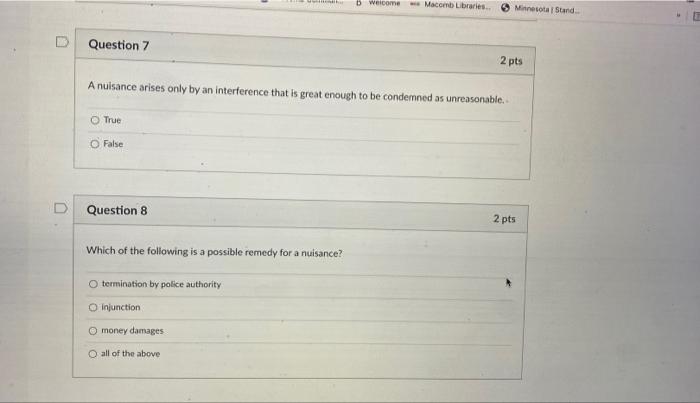  Dwelcome we Macomb Libraries Minnesota Stand Question 7 2 pts A