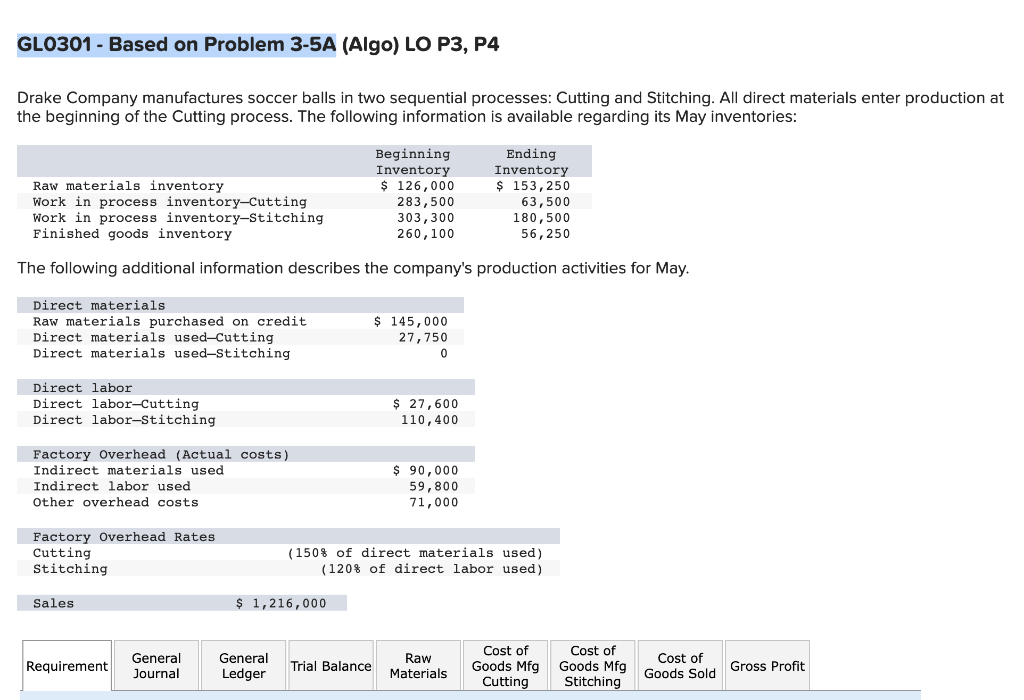 GL0301 - Based on Problem 3-5A please help will give thumbs up