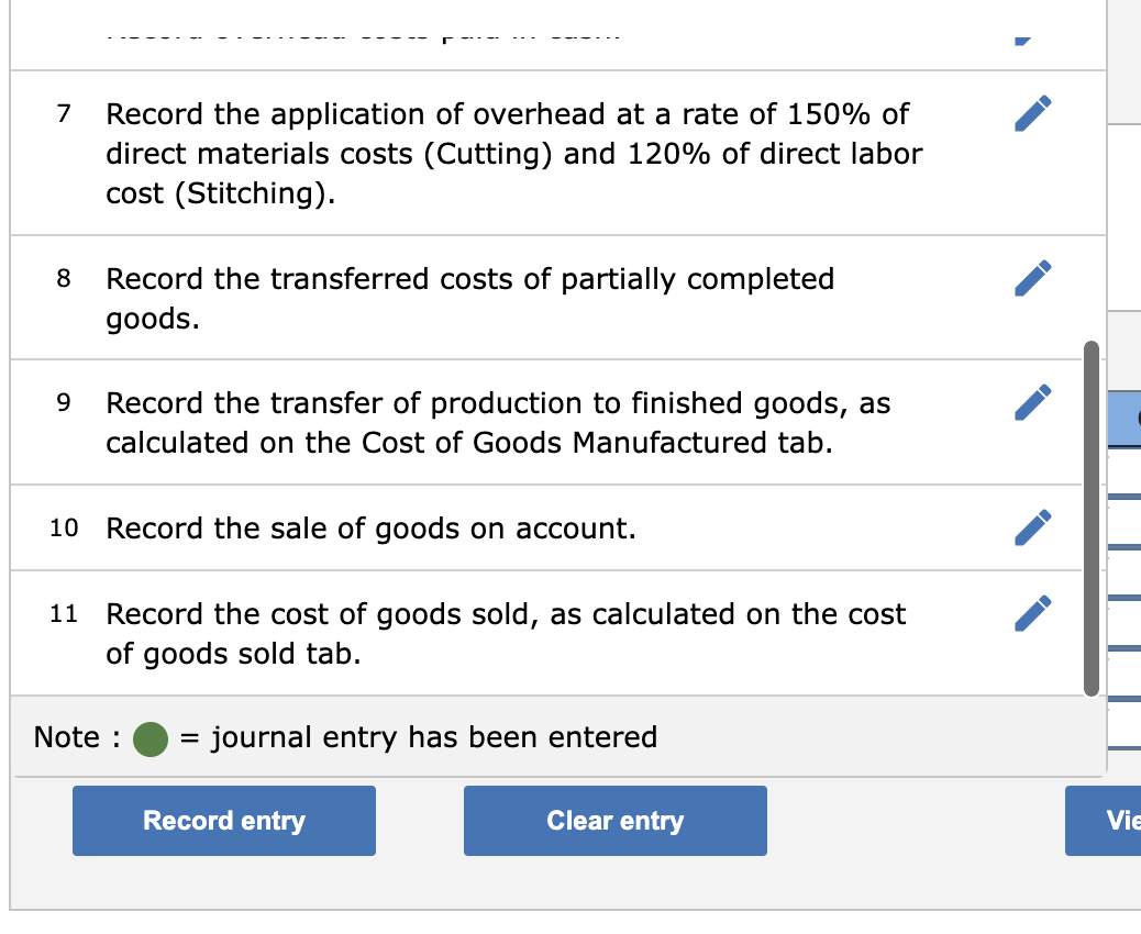 materials enter production at the beginning of the Cutting process. The following
