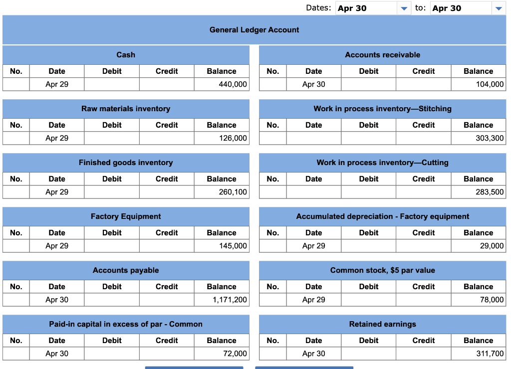 the company's production activities for May. General Journal tab - Journalize the